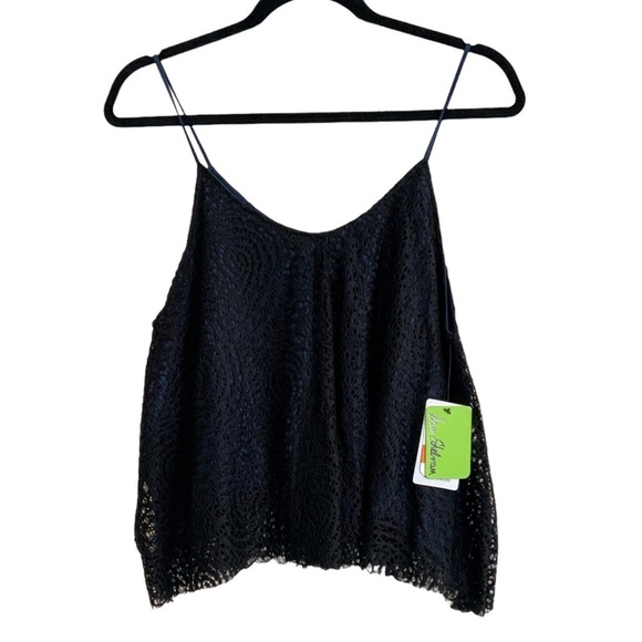 Nwt Sam Edelman 2 Piece Set Black Blue Lace & Velvet Pajamas Size Large - Picture 7 of 8